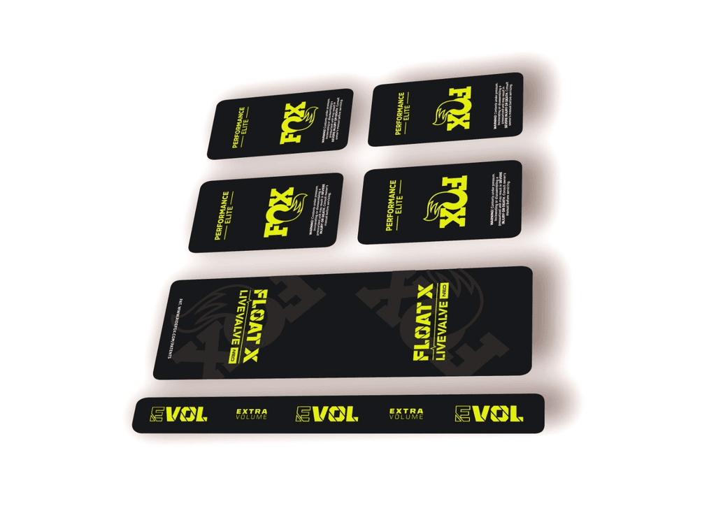 FOX Float X 2025 Elite Live Valve NEO Rear Shock Decal Sticker Kit Lime Green