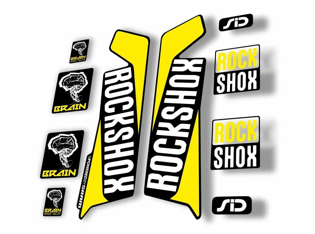 Rock Shox SID Brain 2016-17 Mountain Bike Cycling Decal Sticker Adhesive Yellow