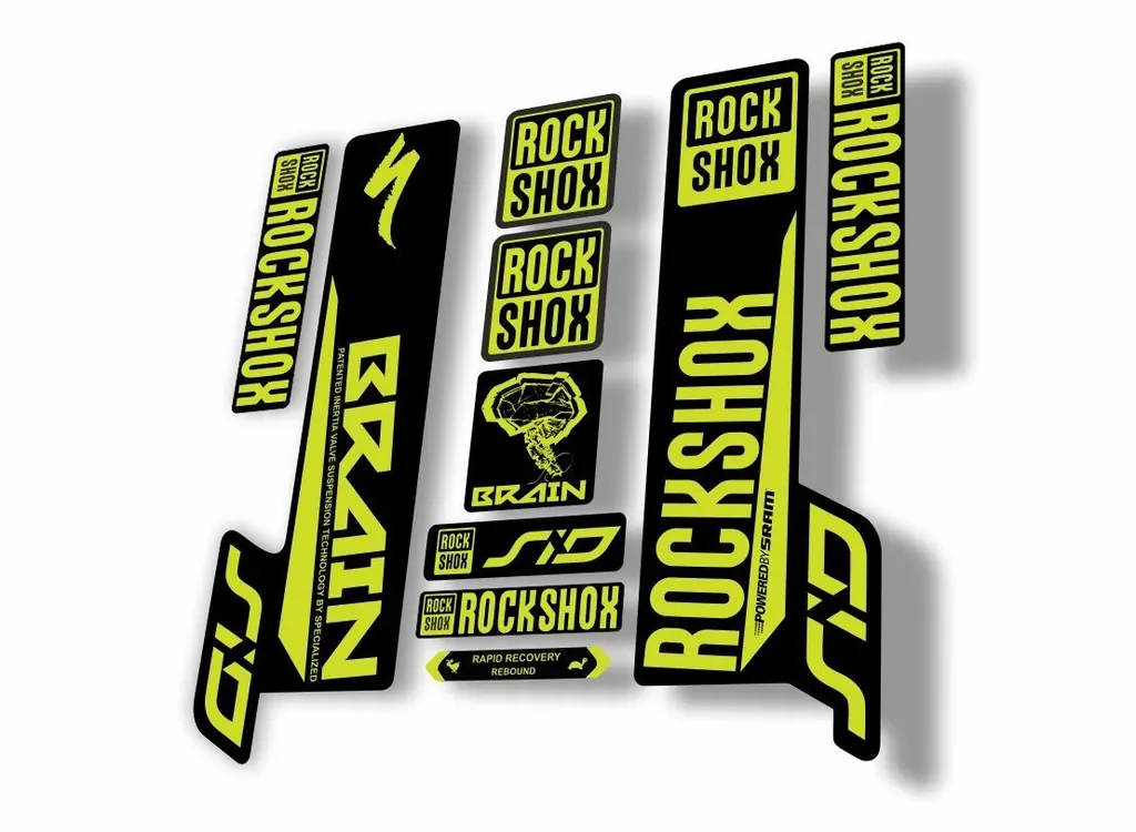 Rock Shox SID Brain 2018 Mountain Bike Cycling Decal Sticker Adhesive Lime Green