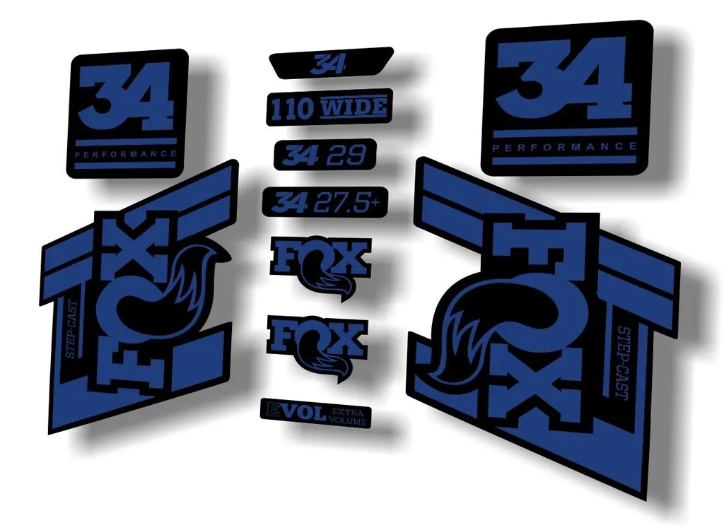 FOX 34 Step Cast SC 2020 Fork Suspension Factory Decal Sticker Set Dark Blue