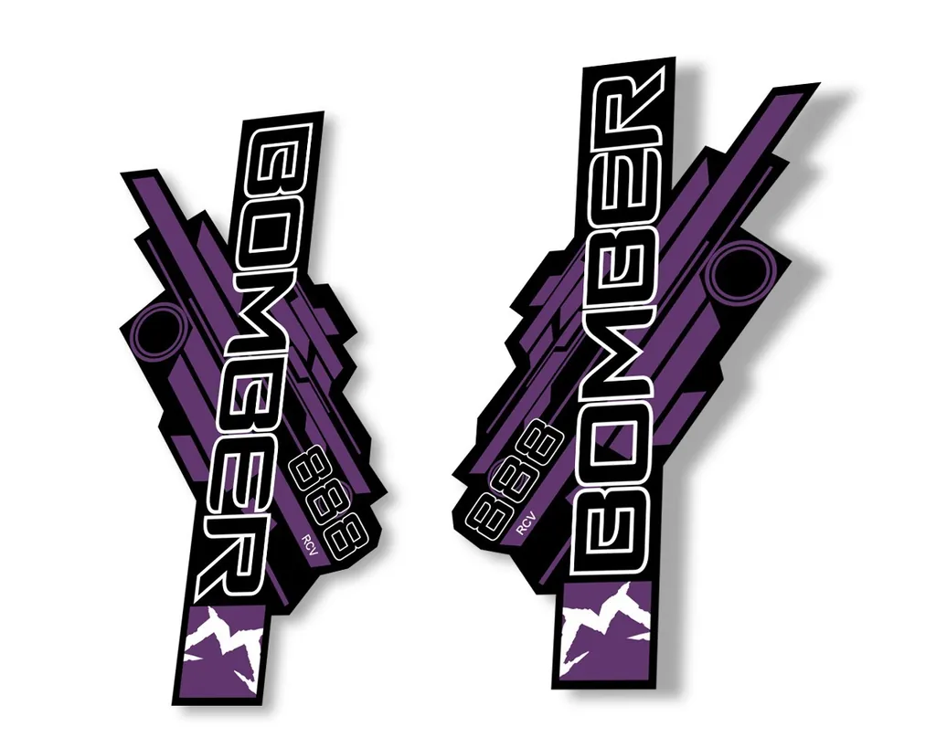 Marzocchi Bomber 888 RCV 2014 Fork Suspension Sticker Decal Kit Adhesive Purple