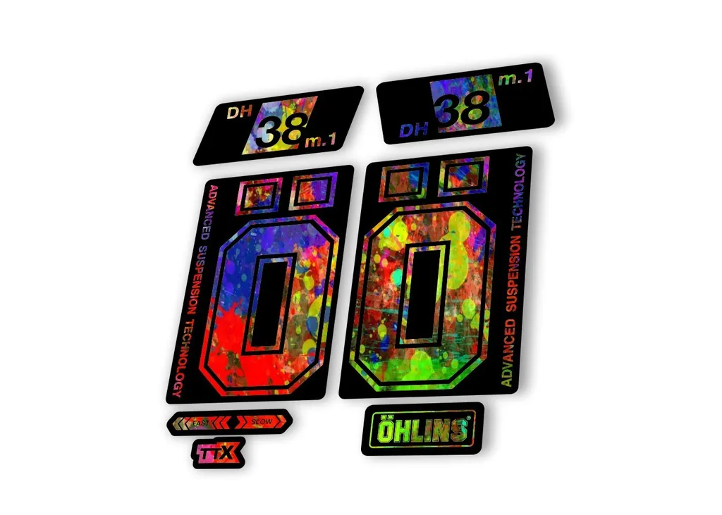 Ohlins DH38 M.1 2022 Fork Decal Mountain Bike Cycling Sticker Adhesive Oil Slick