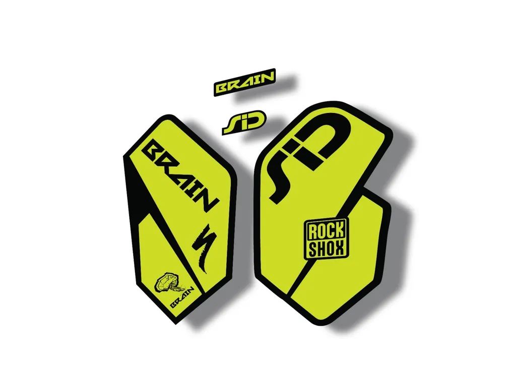 Rock Shox SID Brain 2012 Mountain Bike Cycling Decal Sticker Adhesive Lime Green