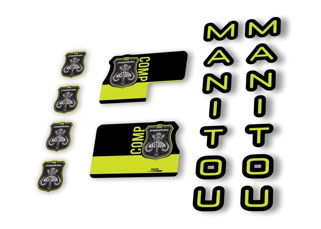 Manitou Mastadon Comp 2020 Fork Suspension Decal Kit Sticker Set Lime Green