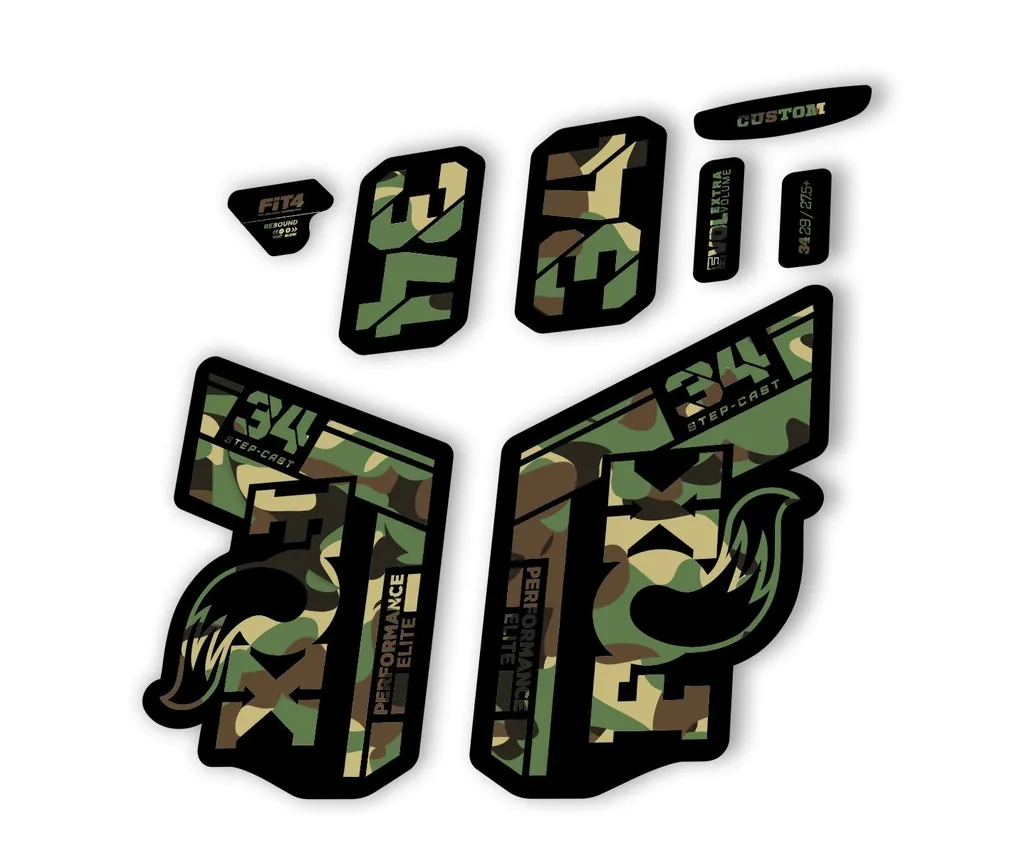FOX 34 Step Cast Elite 2021 Factory Fork Decals Suspension Sticker Camo