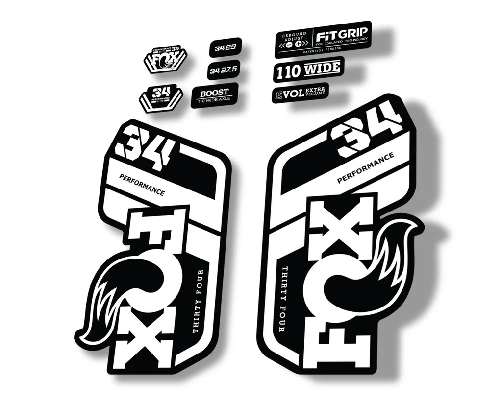FOX 34 Performance 2021 Factory Fork Decals Suspension Sticker White