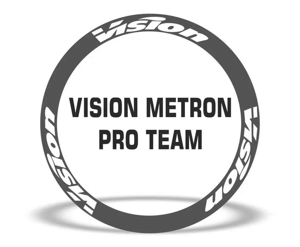 Vision Metron Pro Team Road Bike Rim Decal Wheel Sticker Set Adhesive White