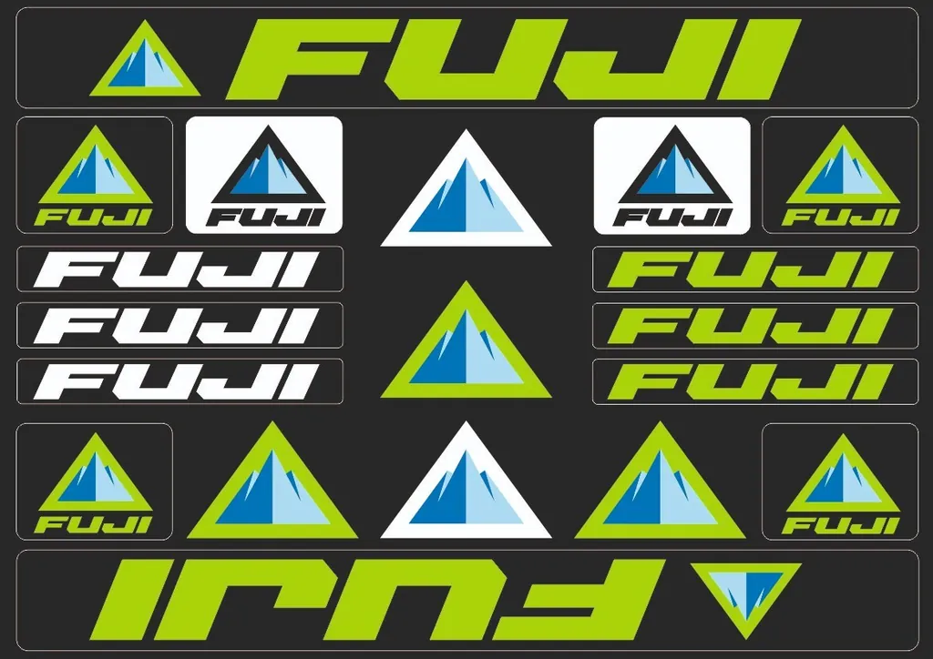 Bicycle Vinyl Frame Stickers – Compatible with FUJI Bikes – Green