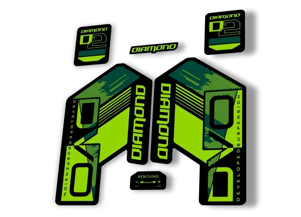 DVO Diamond D2 2020 Fork Suspension Sticker Decal Kit Adhesive Green