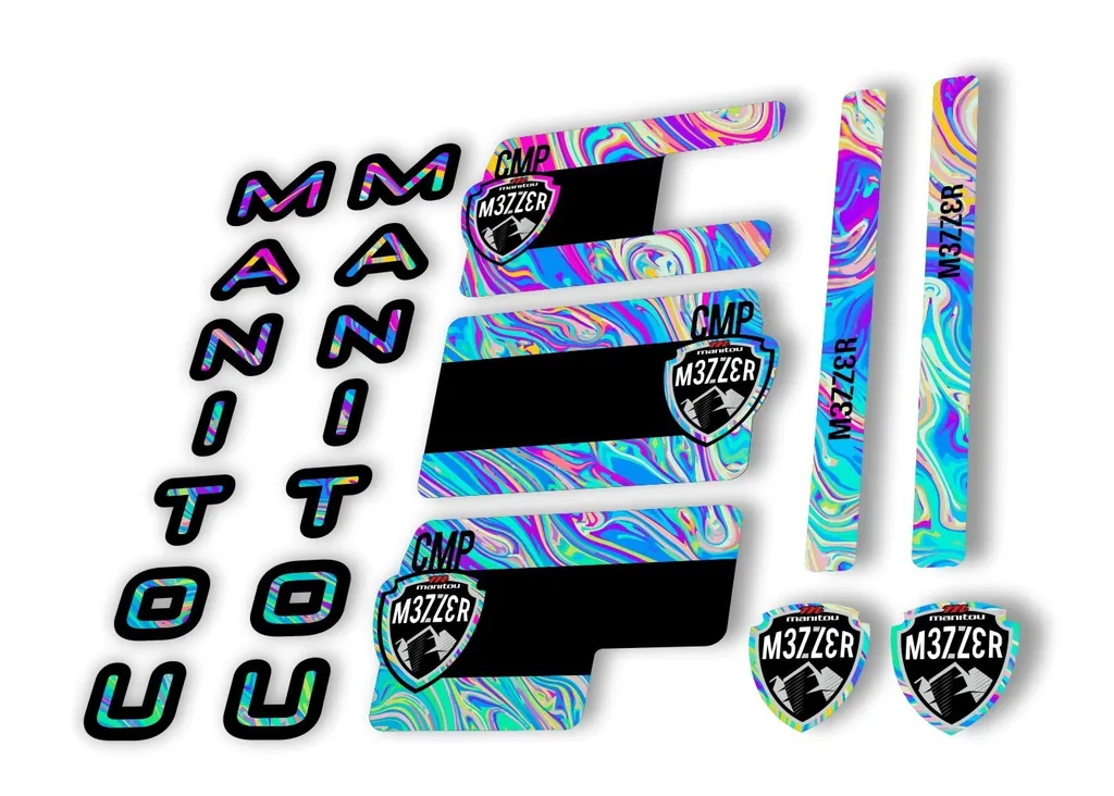 Manitou Mezzer Comp 2020 Fork Suspension Decal Kit Sticker Set Oil Slick 1