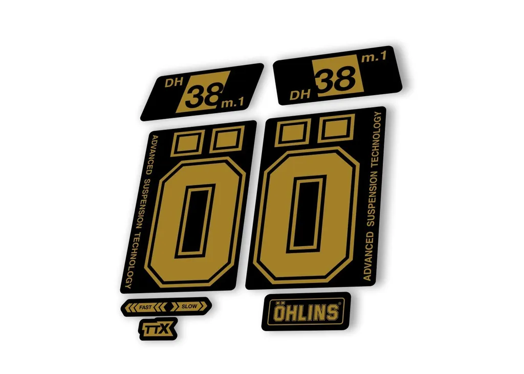 Ohlins DH38 M.1 2022 Fork Decal Mountain Bike Cycling Sticker Adhesive Gold