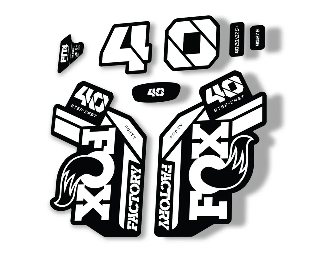 FOX 40 Step Cast SC 2021 Factory Fork Decals Suspension Sticker Adhesive White
