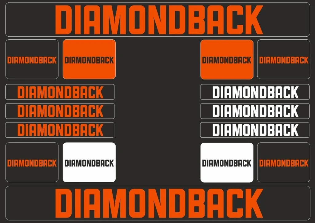Bicycle Vinyl Frame Stickers – Compatible with DIAMONDBACK Bikes – Orange