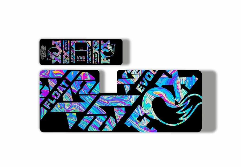 FOX Float X2 2021 Rear Shock Suspension Sticker Adhesive Decal Kit Oil Slick1