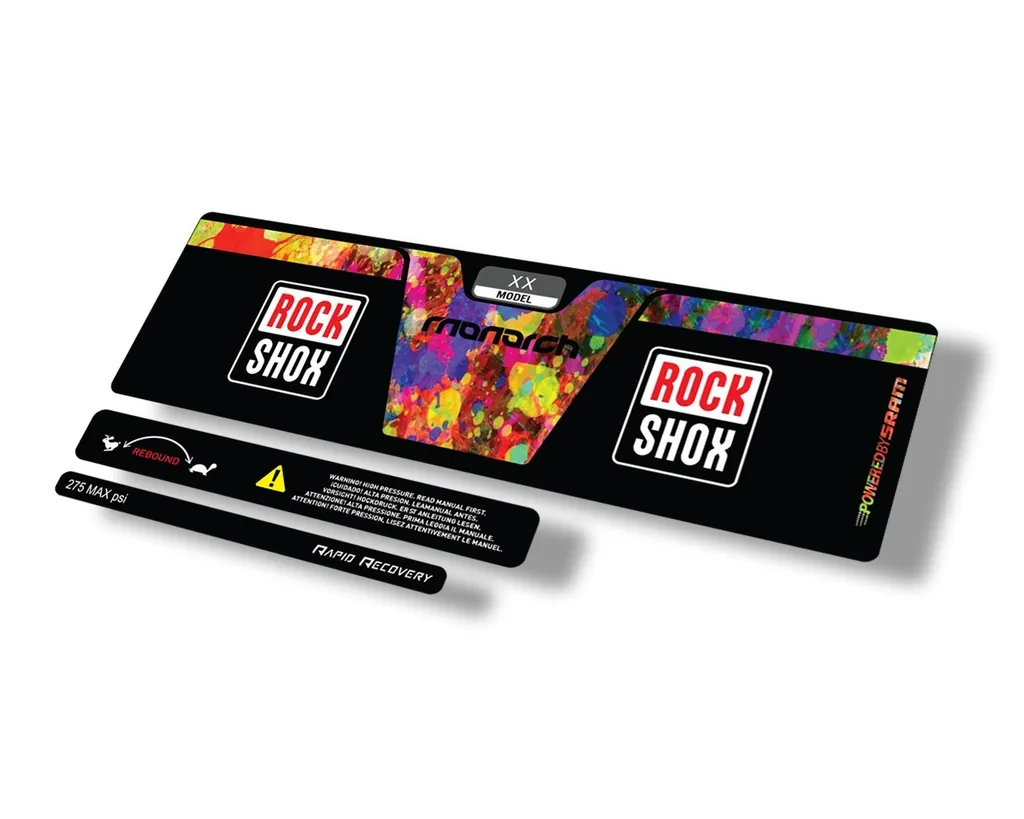 Rock Shox 2014 Monarch XX Rear Shock Decal Sticker Adhesive Set Oil Slick