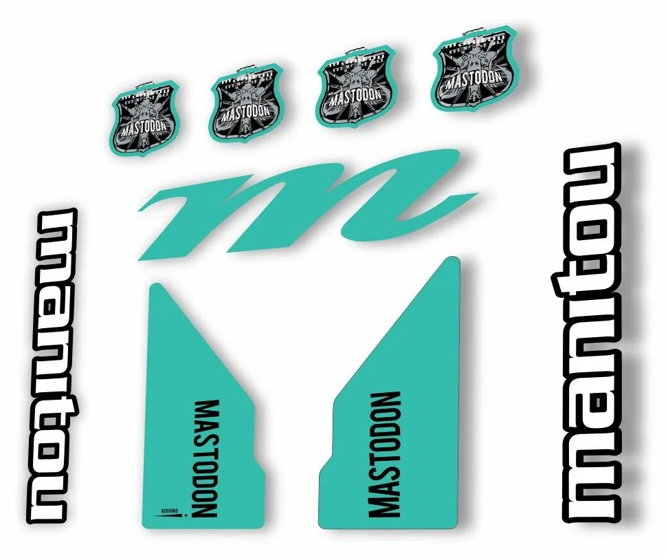 Manitou Mastadon 2017 Fork Suspension Decal Kit Sticker Set Dolphin