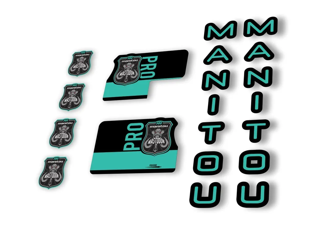 Manitou Mastadon Pro 2020 Fork Suspension Decal Kit Sticker Set Dolphin