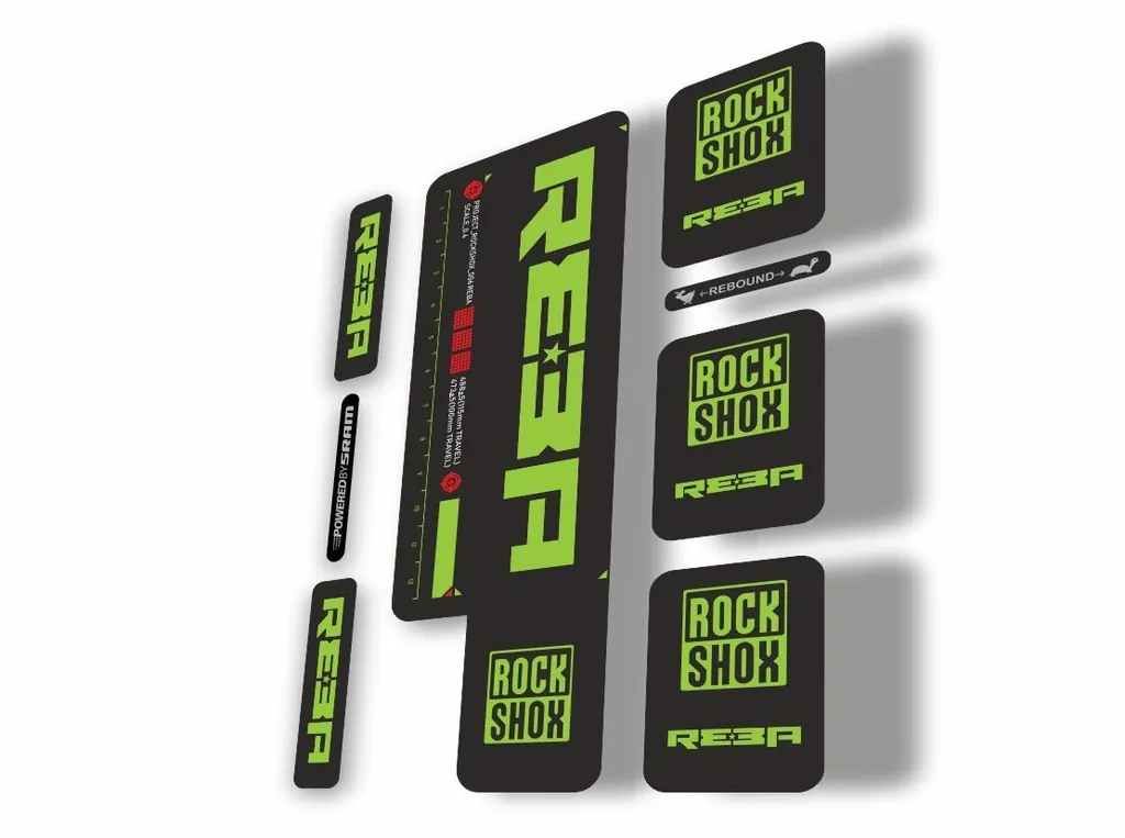 Rock Shox REBA 2009 Fork Decal Kit Mountain Bike Cycling Sticker Adhesive Green