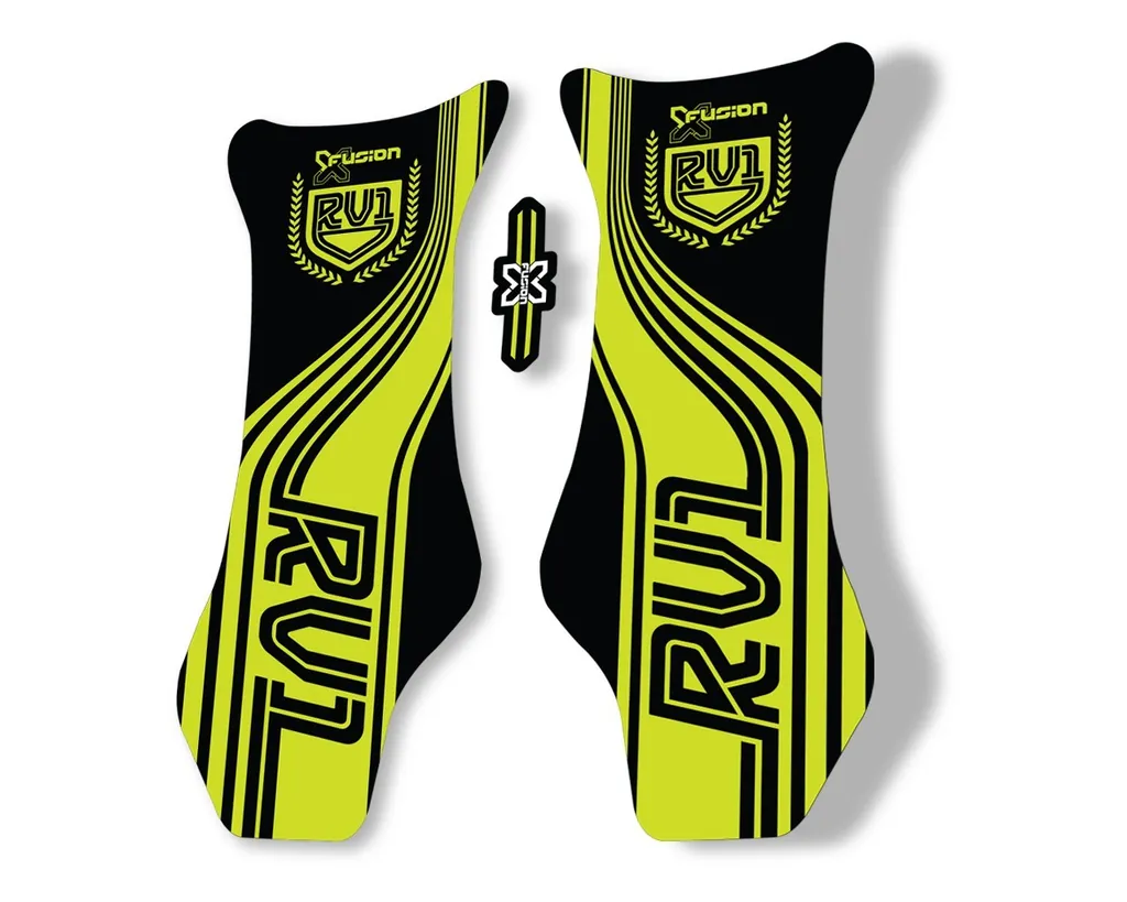 X Fusion RV1 2018 Front Shock Suspension Sticker Factory Decal Lime Green