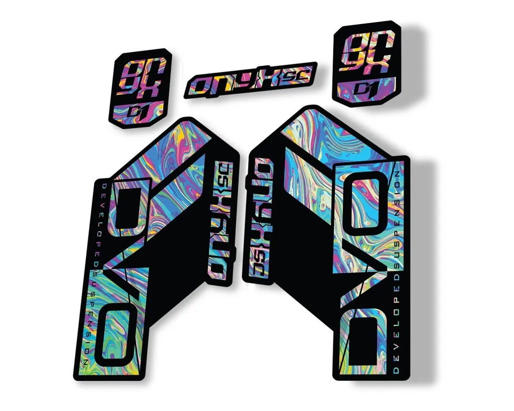 DVO Onyx SC D1 2019 Fork Suspension Sticker Factory Decal Adhesive Oil Slick 1