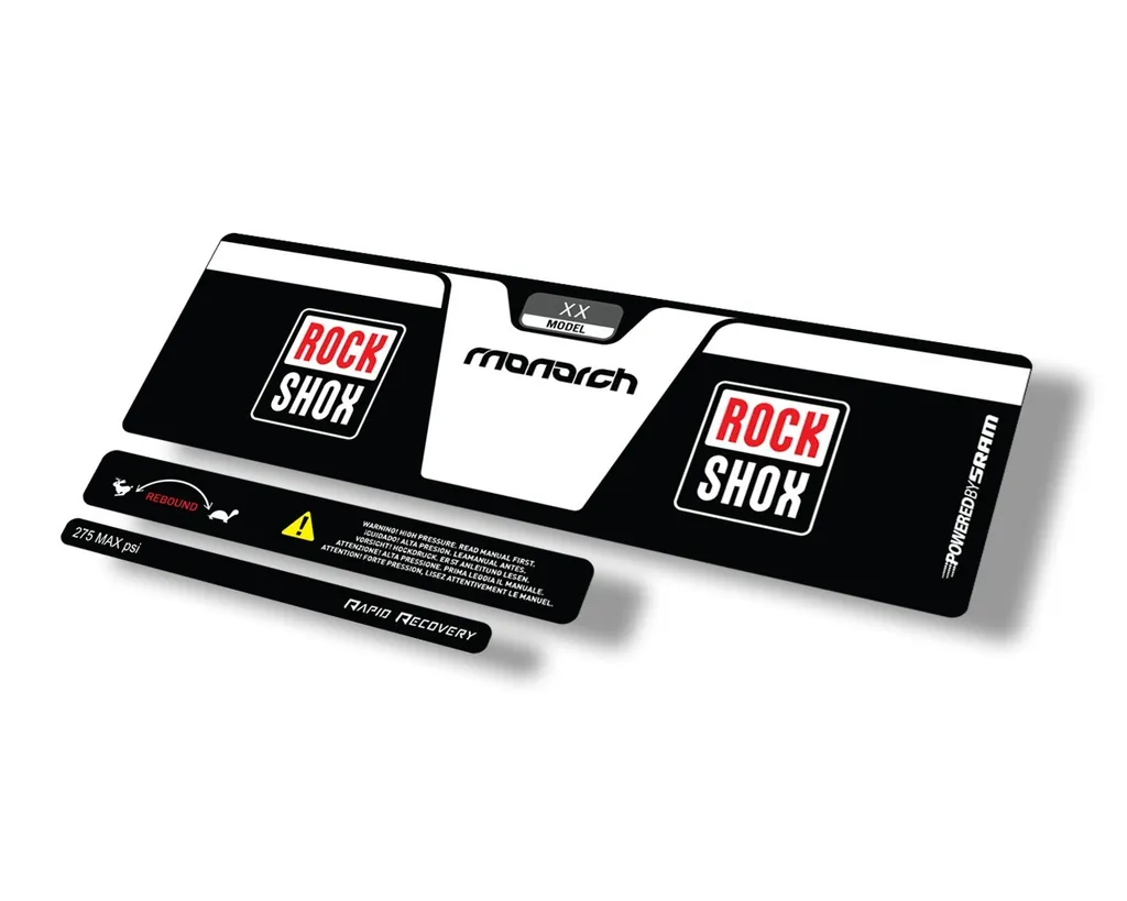 Rock Shox 2014 Monarch XX Rear Shock Decal Sticker Adhesive Set White