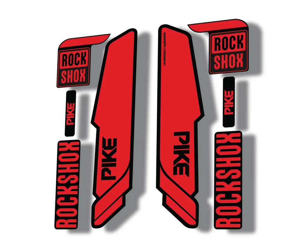 Rock Shox PIKE 2014 Mountain Bike Cycling Decal Kit Sticker Adhesive Red