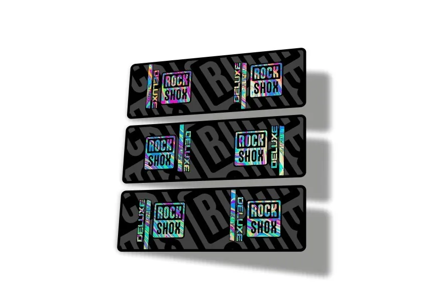 Rock Shox 2023 Deluxe Ultimate Rear Shock Decal Sticker Adhesive Set Oil Slick 1