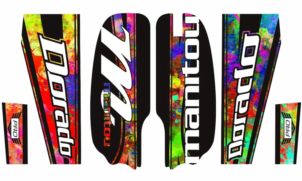 Manitou Dorado Pro Fork Suspension Graphic Decal Kit Sticker Set Oil Slick