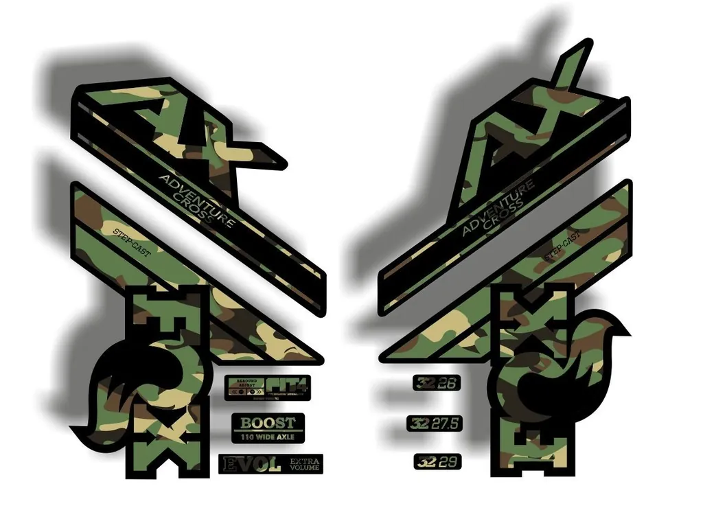 FOX Step Cast 2020 AX Adevnture Cross Fork Suspension Decals Sticker Camo