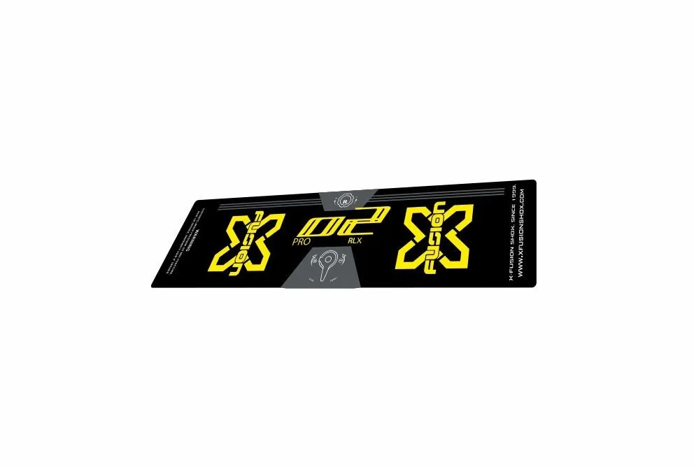 X Fusion 2018 O2 Pro RLX Rear Shock Suspension Sticker Factory Decal Yellow