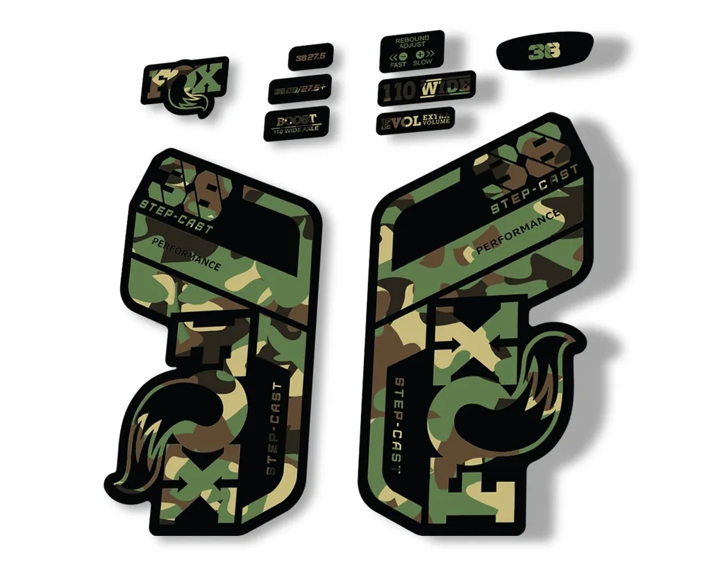 FOX 38 Step Cast SC 2021 Performance Fork Decals Suspension Sticker Camo