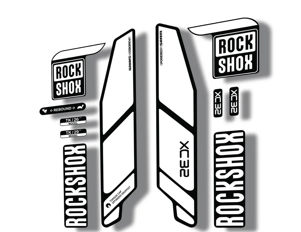 Rock Shox XC32 2014 Fork Decal Mountain Bike Cycling Sticker Adhesive White