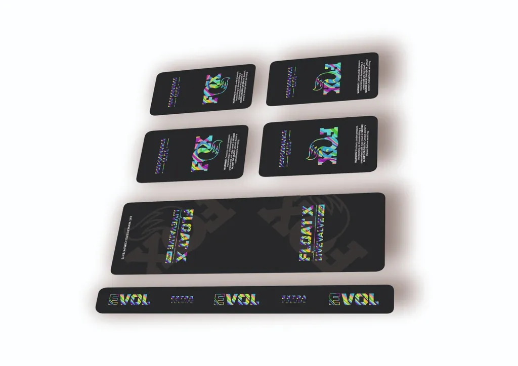 FOX Float X 2025 Elite Live Valve NEO Rear Shock Decal Sticker Kit Oil Slick 1