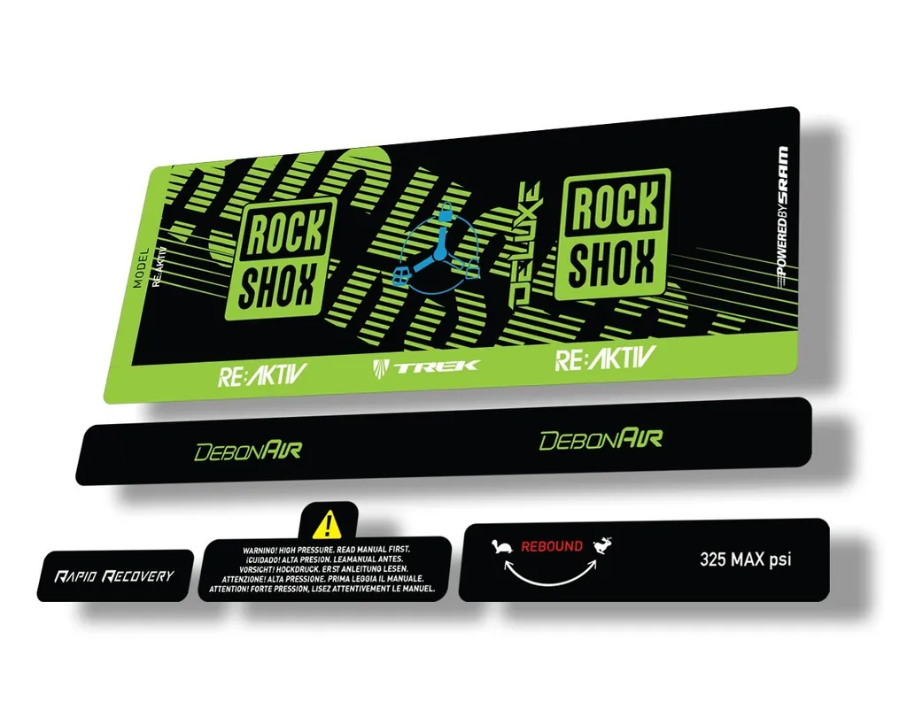 Rock Shox Deluxe RT3 RE AKTIV 2020 Rear Shock Decal Sticker Set Green