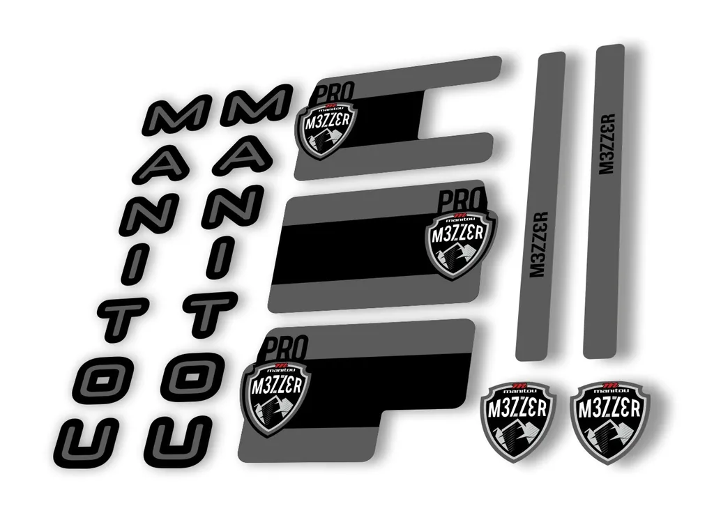 Manitou Mezzer Pro 2020 Fork Suspension Decal Kit Sticker Set Gray