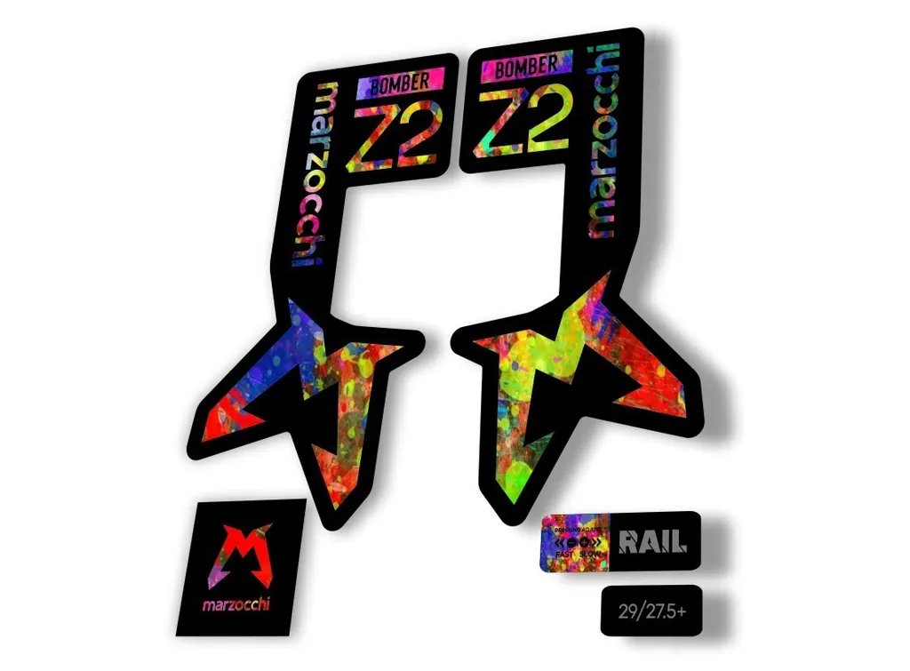 Marzocchi Bomber Z2 2025 Fork Suspension Sticker Decal Kit Adhesive Oil Slick