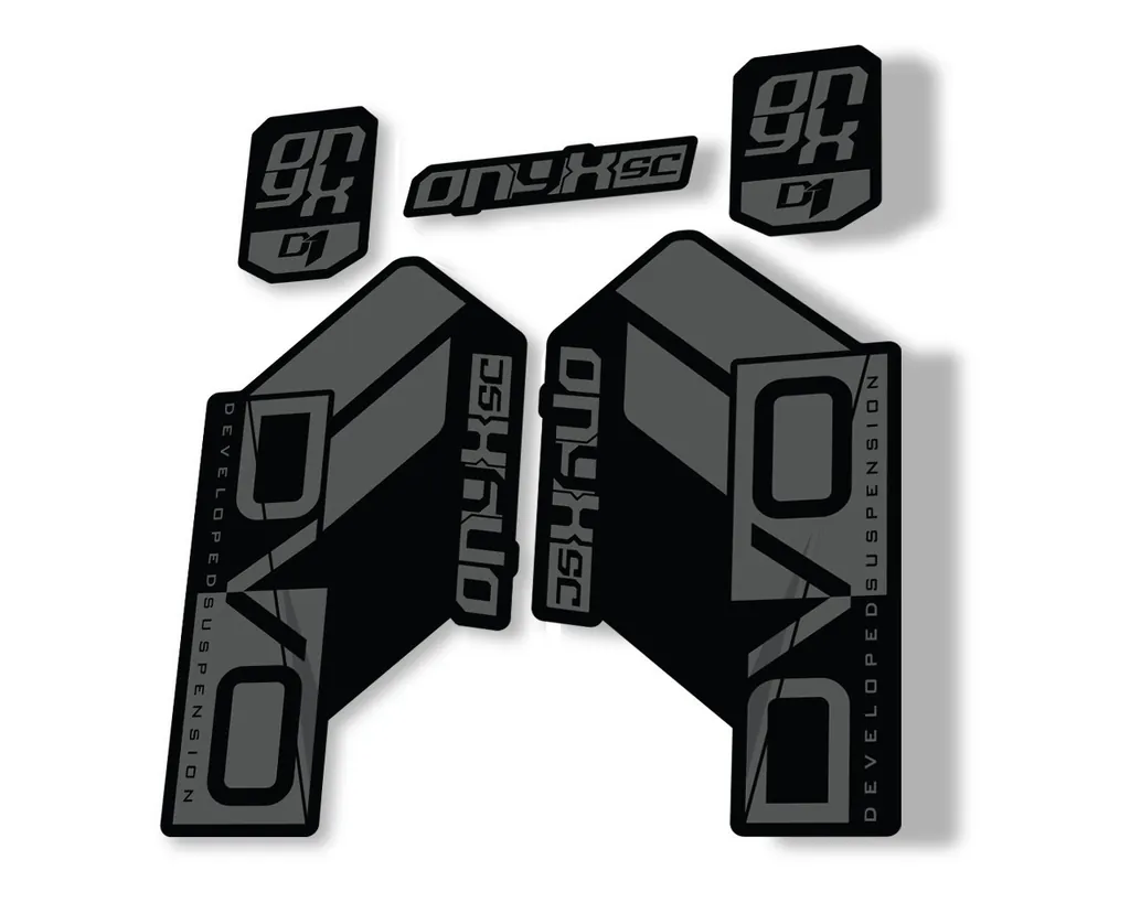 DVO Onyx SC D1 2019 Fork Suspension Sticker Factory Decal Adhesive Gray