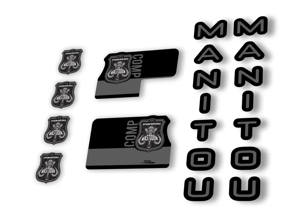 Manitou Mastadon Comp 2020 Fork Suspension Decal Kit Sticker Set Gray