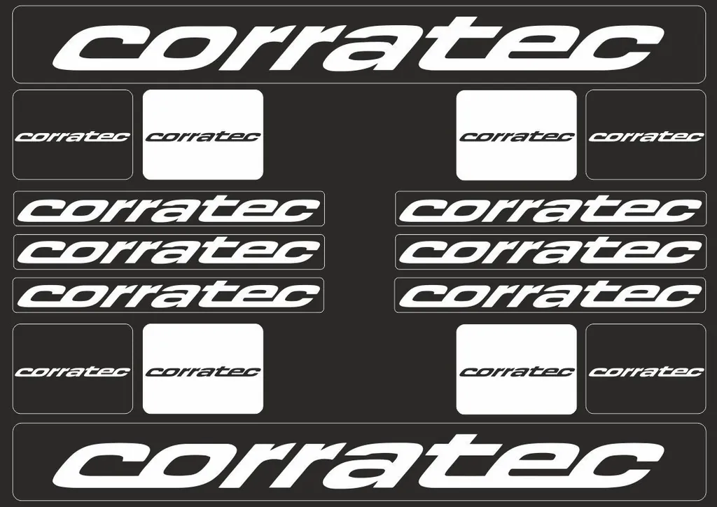 Bicycle Vinyl Frame Stickers Custom Compatible with CORRATEC White