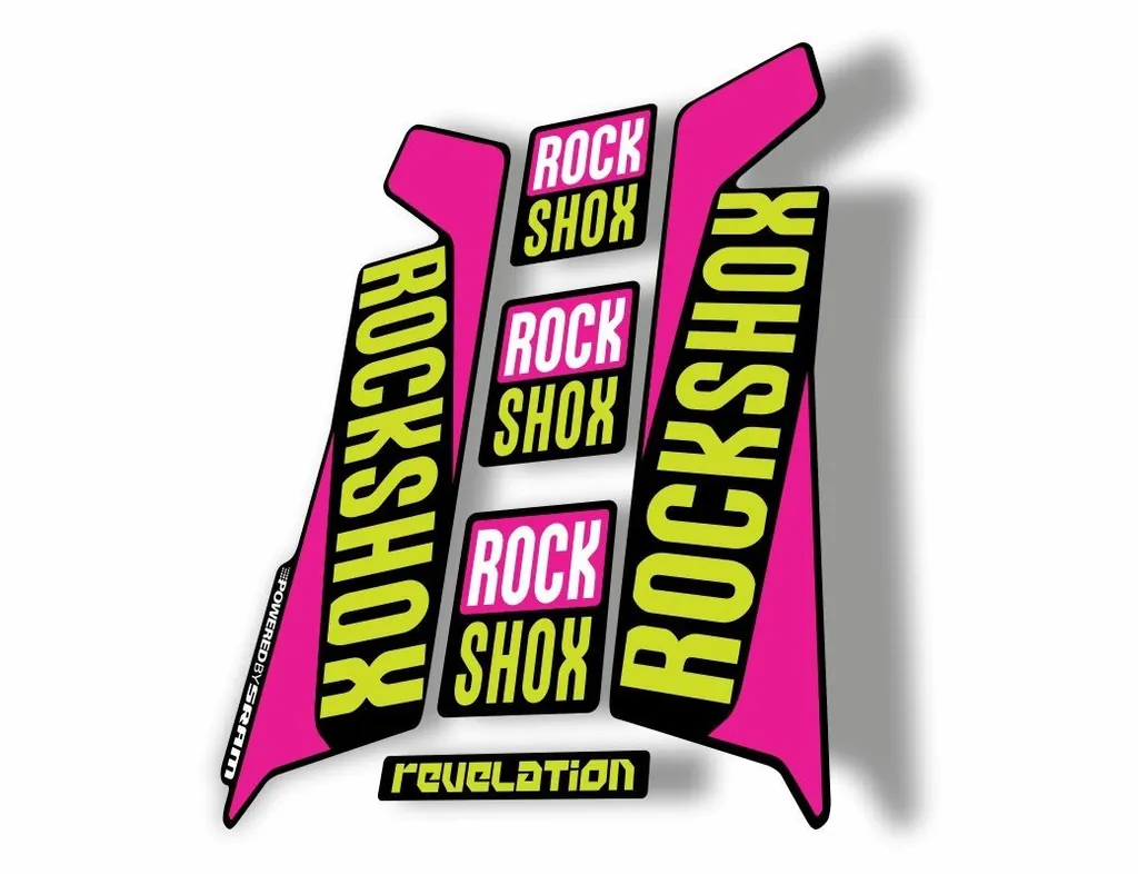 Rock Shox REVELATION 2016 Mountain Bike Cycling Decal Kit Sticker L Green Pink
