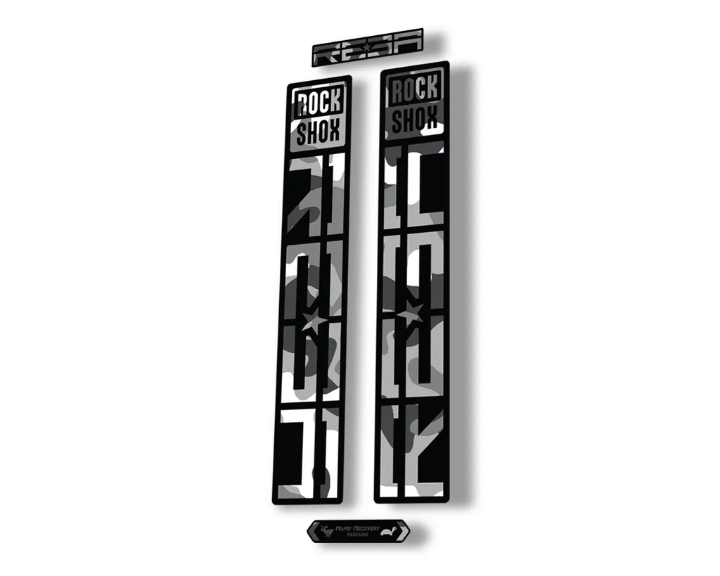 Rock Shox REBA 2021 Fork Decal Mountain Bike Sticker Adhesive Set White Camo