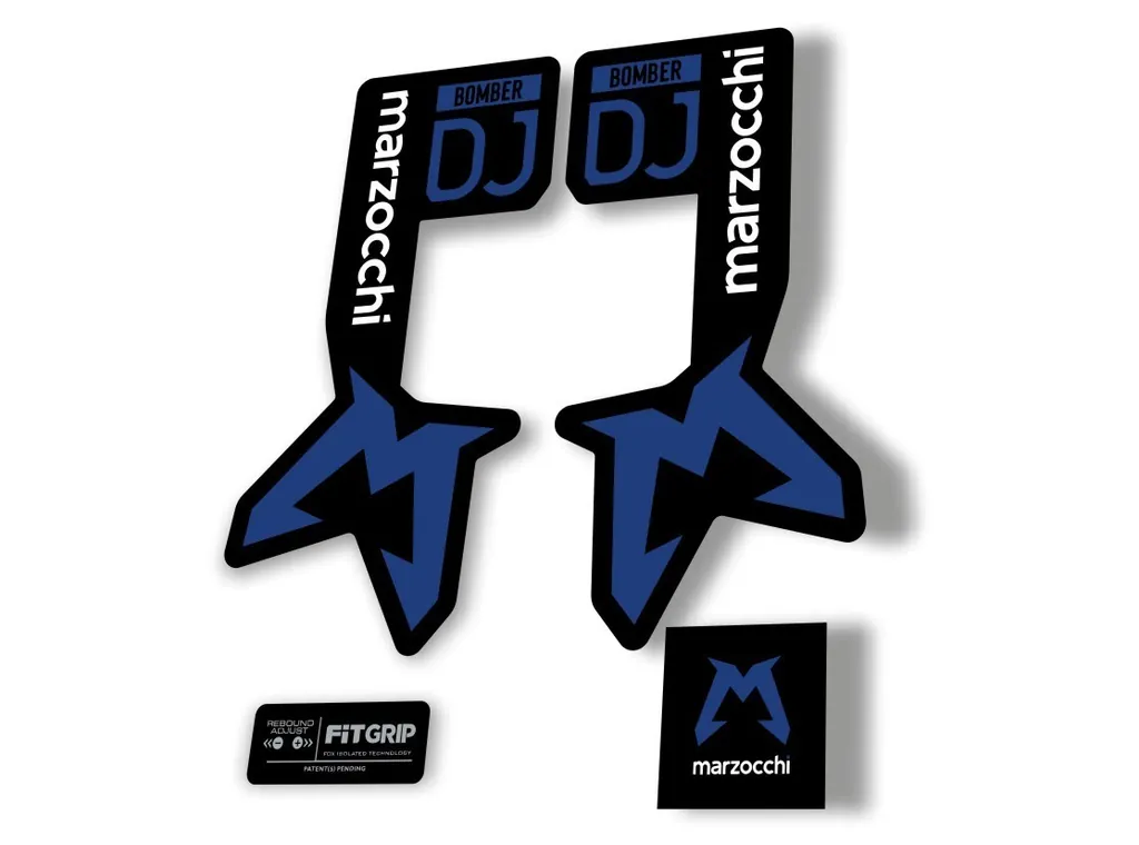 Marzocchi Bomber DJ 2025 Fork Suspension Sticker Decal Kit Adhesive Dark Blue