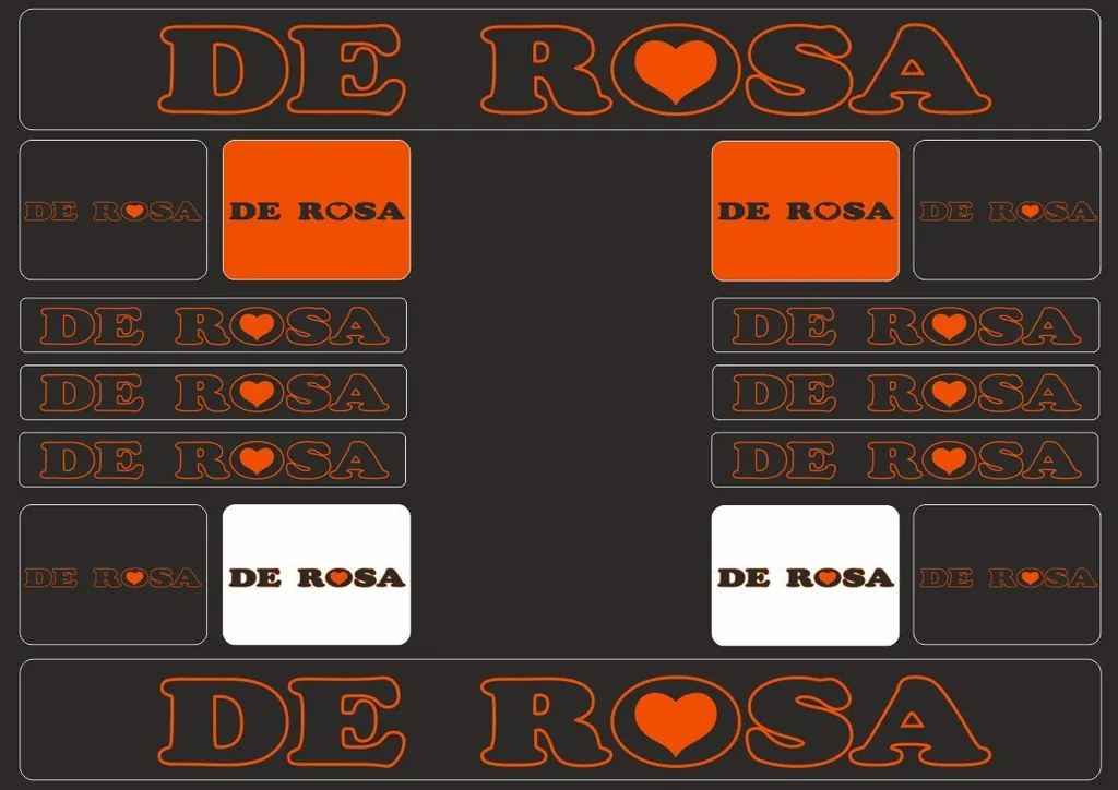 Bicycle Vinyl Frame Stickers – Compatible with DE ROSA Road Bikes – Orange
