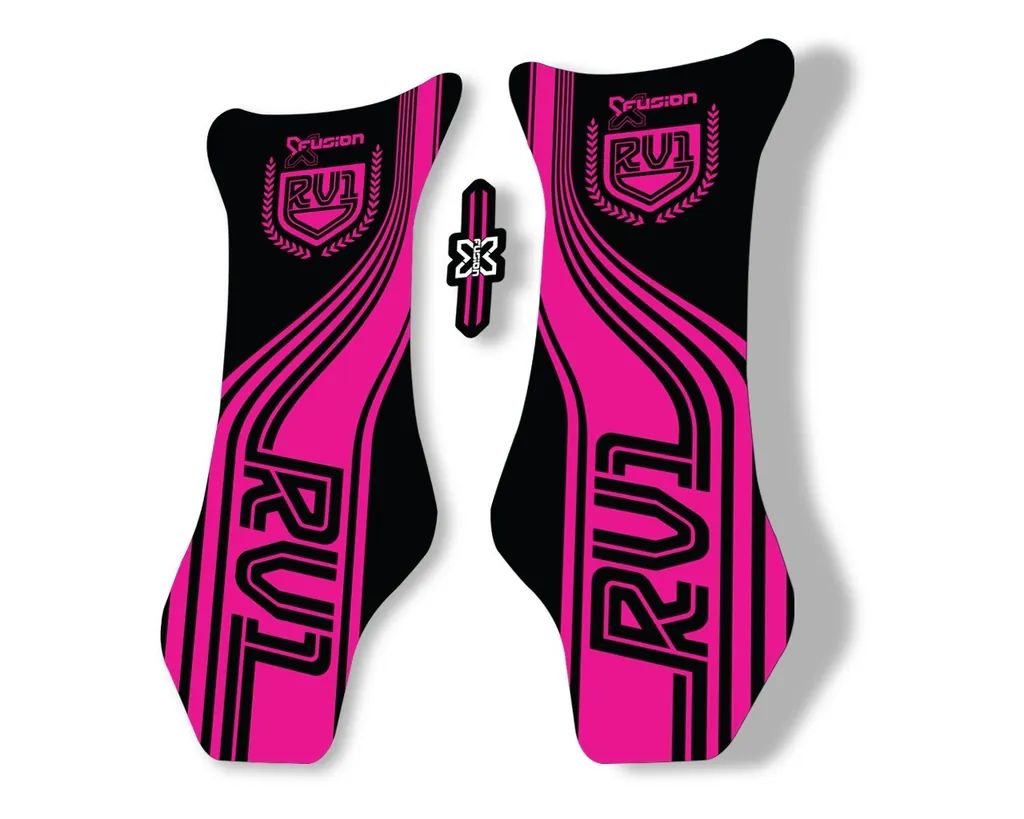 X Fusion RV1 2018 Front Shock Suspension Sticker Factory Decal Pink