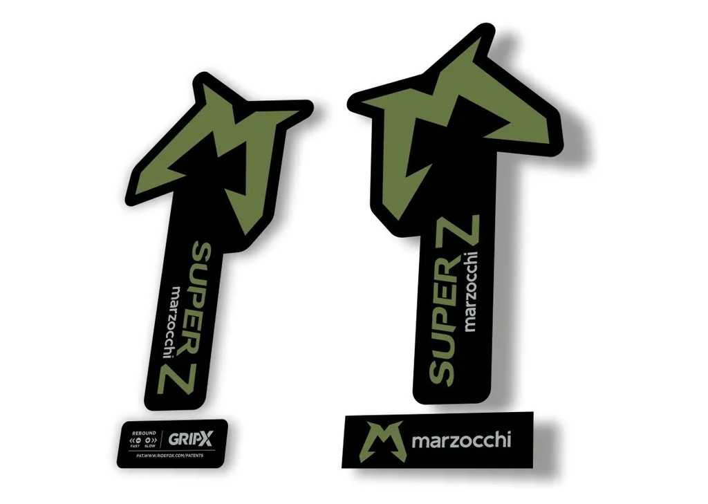Marzocchi SUPER Z 2025 Fork Suspension Sticker Decal Kit Adhesive Olive