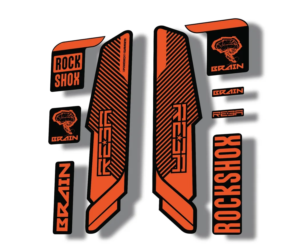 Rock Shox REBA 2014 Brain Fork Decal Mountain Bike Cycling Sticker Orange