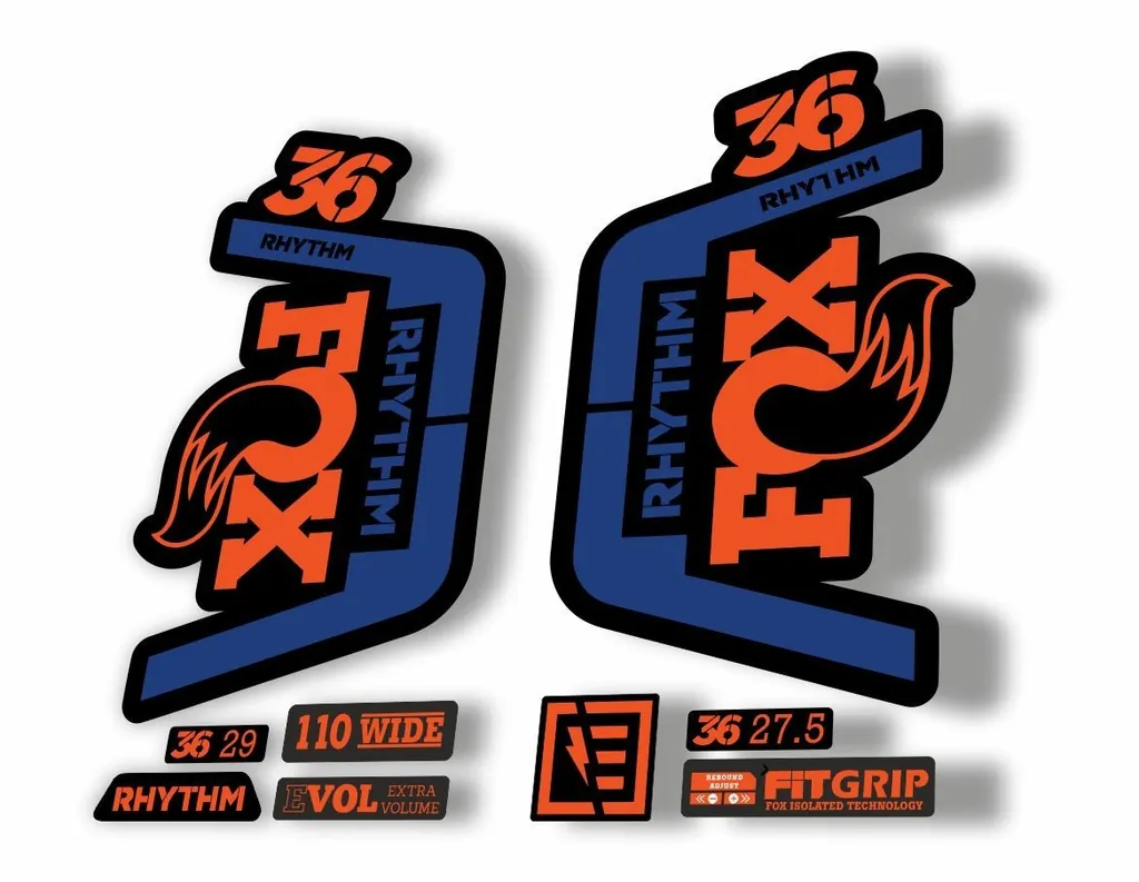 FOX 36 Rhythm 2019 Forks Suspension Factory Decal Sticker Adhesive Orange Blue