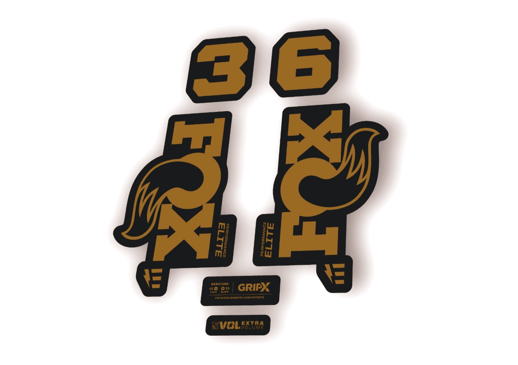FOX 36 Elite E-Optimized 2026 Fork Factory Decal Sticker Adhesive Gold