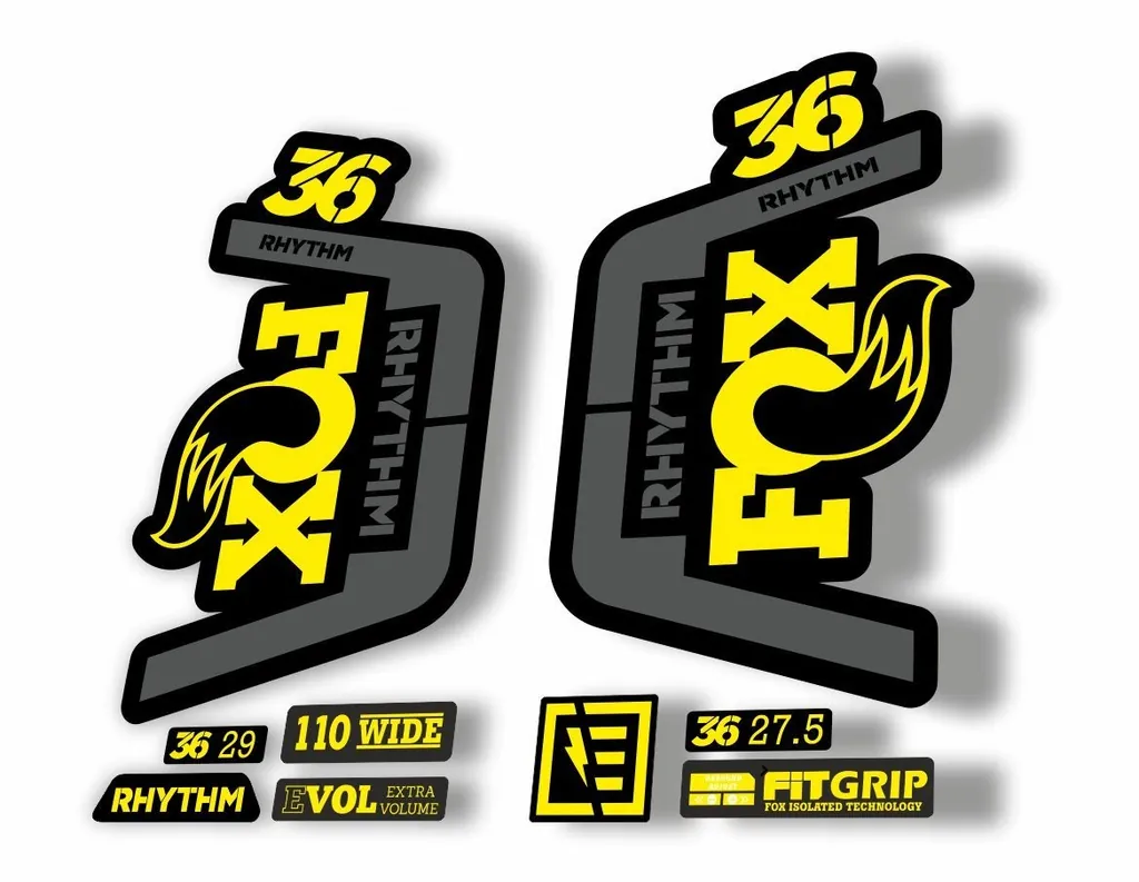 FOX 36 Rhythm 2019 Forks Suspension Factory Decal Sticker Adhesive Yellow Gray