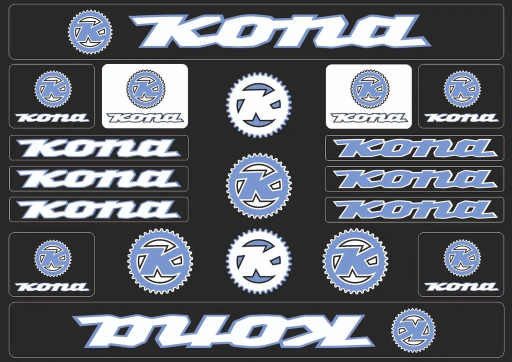 Bicycle Vinyl Stickers – Compatible with KONA Bikes White